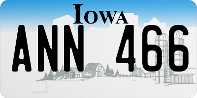 IA license plate ANN466