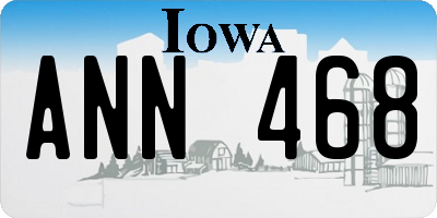 IA license plate ANN468