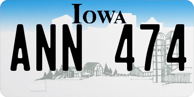 IA license plate ANN474