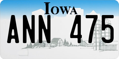 IA license plate ANN475