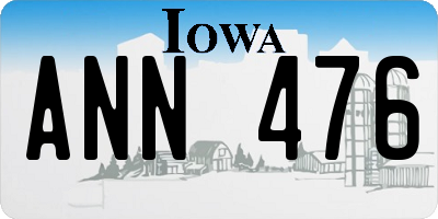 IA license plate ANN476