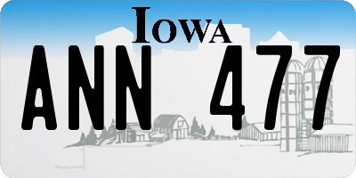 IA license plate ANN477