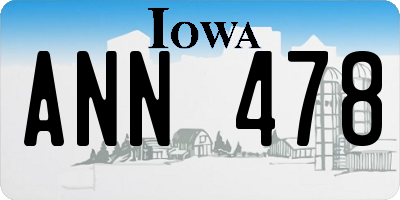 IA license plate ANN478