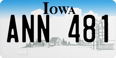 IA license plate ANN481