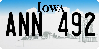 IA license plate ANN492