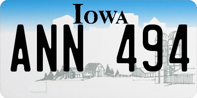 IA license plate ANN494