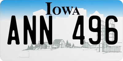 IA license plate ANN496