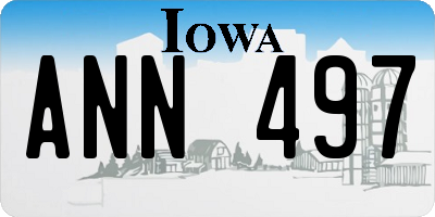 IA license plate ANN497