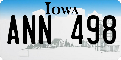 IA license plate ANN498