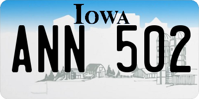 IA license plate ANN502