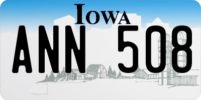 IA license plate ANN508