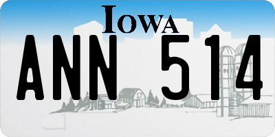 IA license plate ANN514