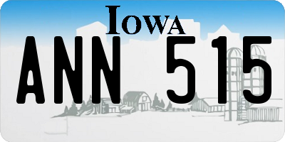 IA license plate ANN515