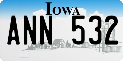 IA license plate ANN532
