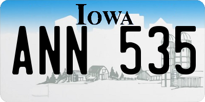 IA license plate ANN535