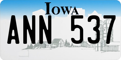 IA license plate ANN537