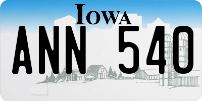 IA license plate ANN540
