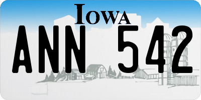 IA license plate ANN542