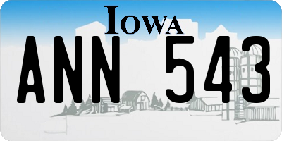 IA license plate ANN543