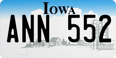 IA license plate ANN552