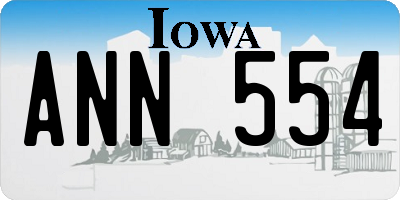 IA license plate ANN554