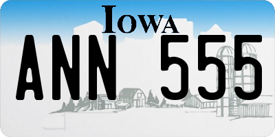 IA license plate ANN555