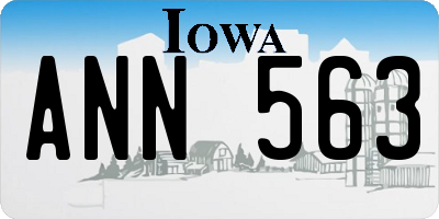 IA license plate ANN563