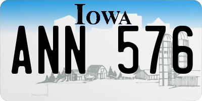IA license plate ANN576