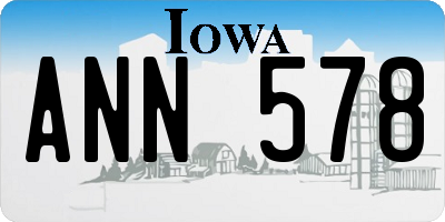 IA license plate ANN578