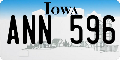 IA license plate ANN596