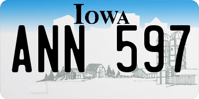 IA license plate ANN597