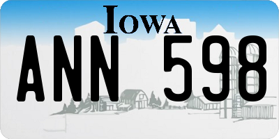 IA license plate ANN598