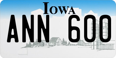 IA license plate ANN600