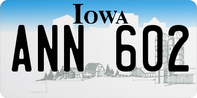 IA license plate ANN602
