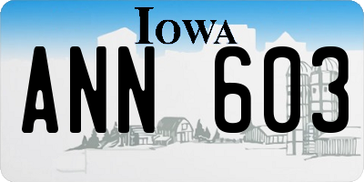 IA license plate ANN603