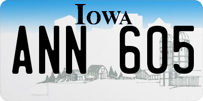 IA license plate ANN605