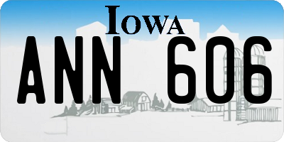 IA license plate ANN606