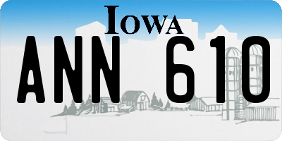 IA license plate ANN610