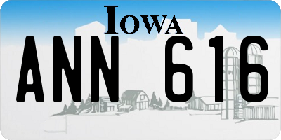 IA license plate ANN616