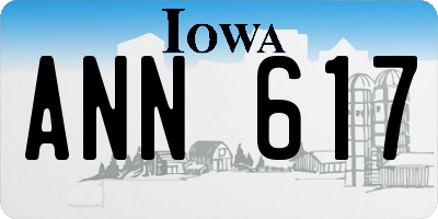IA license plate ANN617