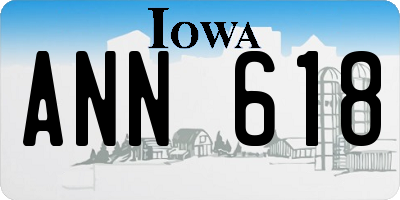 IA license plate ANN618