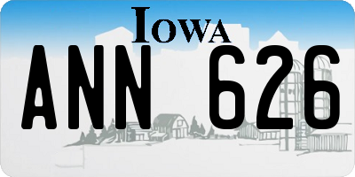 IA license plate ANN626
