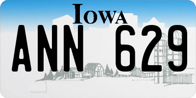 IA license plate ANN629