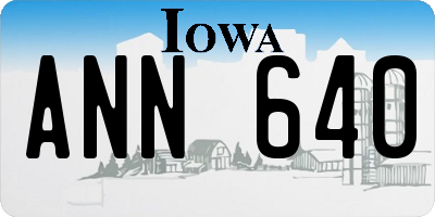 IA license plate ANN640