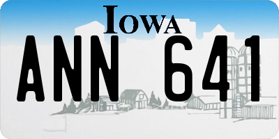 IA license plate ANN641