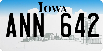 IA license plate ANN642