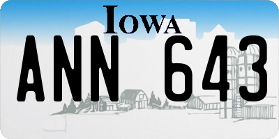 IA license plate ANN643