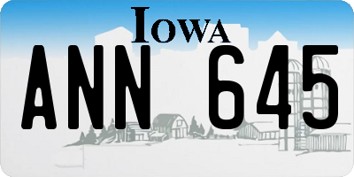 IA license plate ANN645