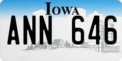 IA license plate ANN646