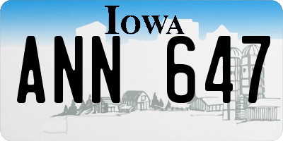 IA license plate ANN647
